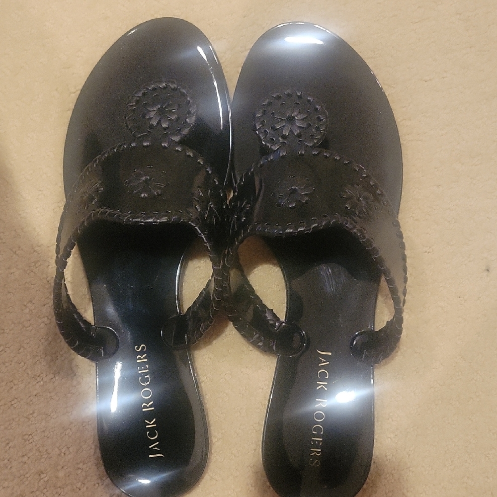 Jack Rogers Black Patent Sandals